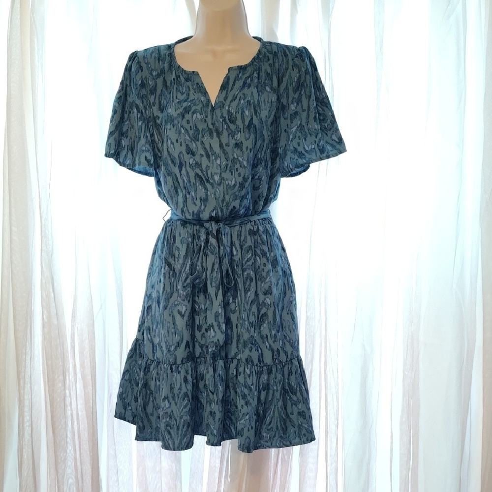 Blue Patterned Women's Dress